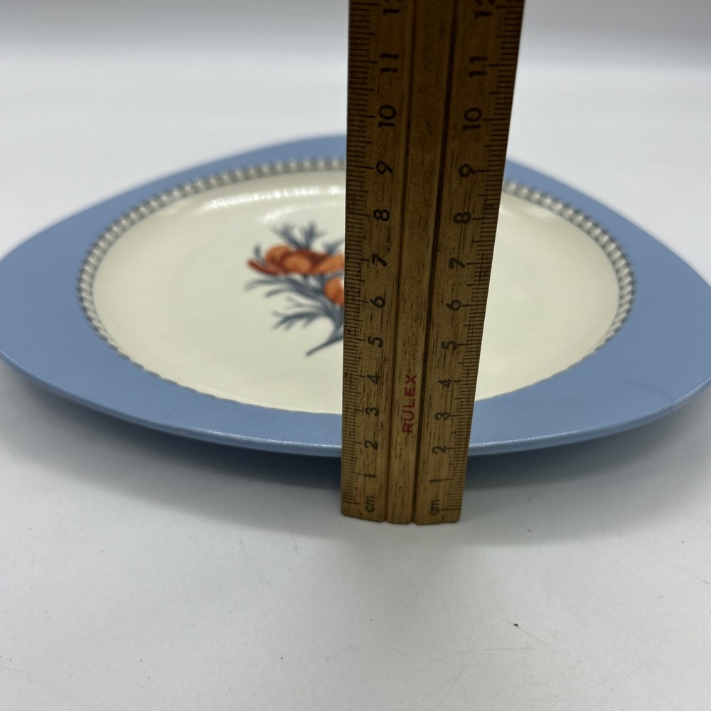 Spode Blue Triangular Plate Fascination Bread Tricorn 3303 50’s