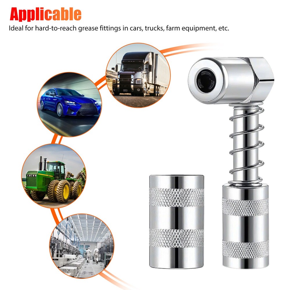 1Pcs Grease Nozzle Adapter Grease Gun-Accessory 90 Degree Coupler Connecter Tool