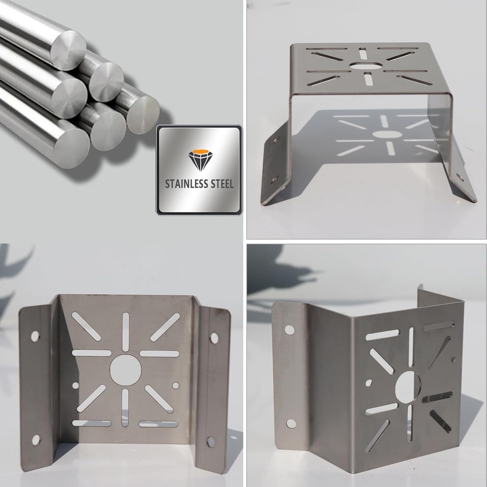 WiTi Universal Corner Mount for Security Camera, Stainless Steel Silver