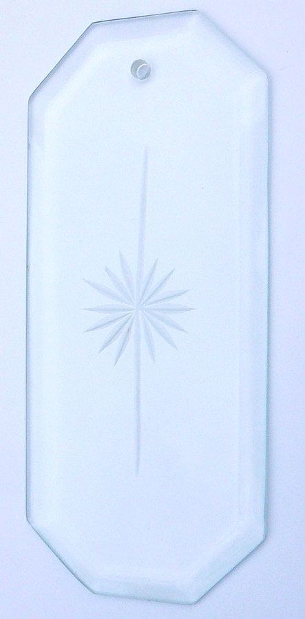Beveled Octagon Glass Chandelier Replacement Panel Starburst Star 8 x 3.5 Flat