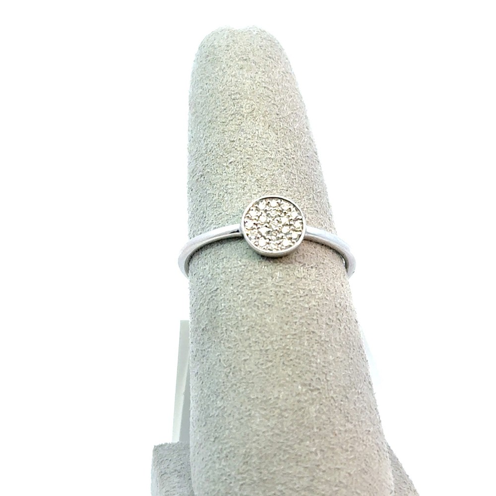 NIB EFFY sterling silver circle diamond ring size 7 $338 retail