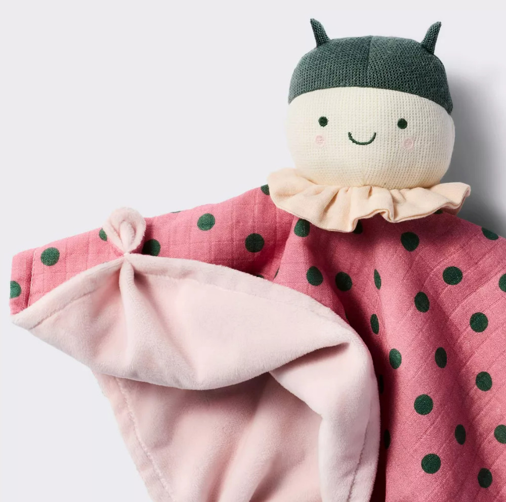 Cloud Island - Security Blanket - Ladybug 7"x7"