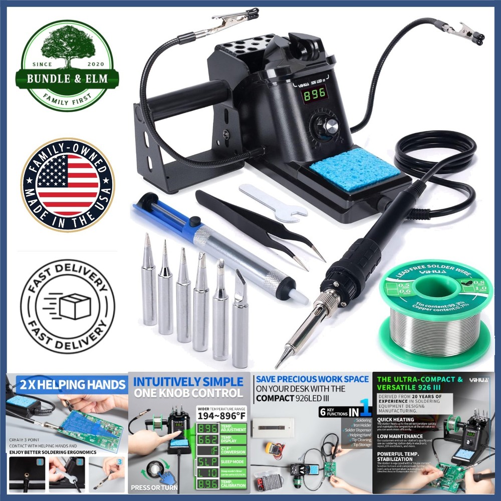 Digital Soldering Iron Station Kit with Adjustable Temperature Control & Display