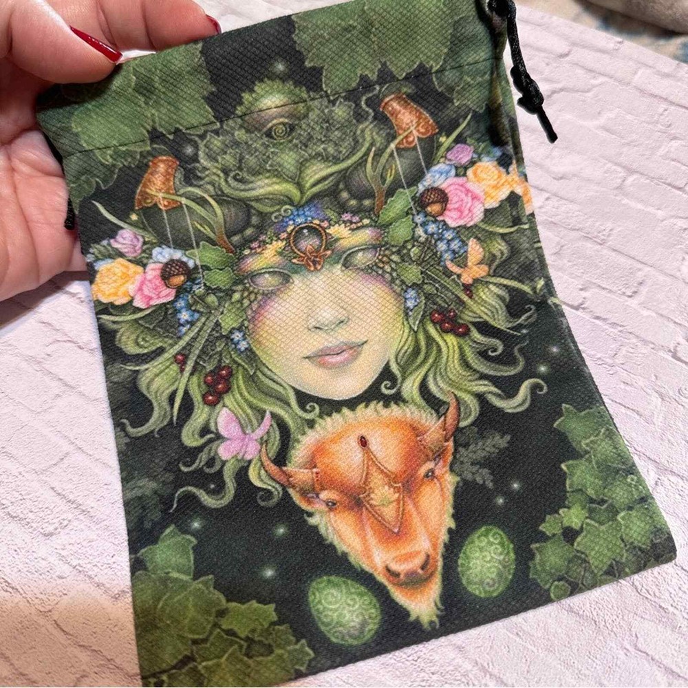 Forest Goddess Tarot Drawstring Bag