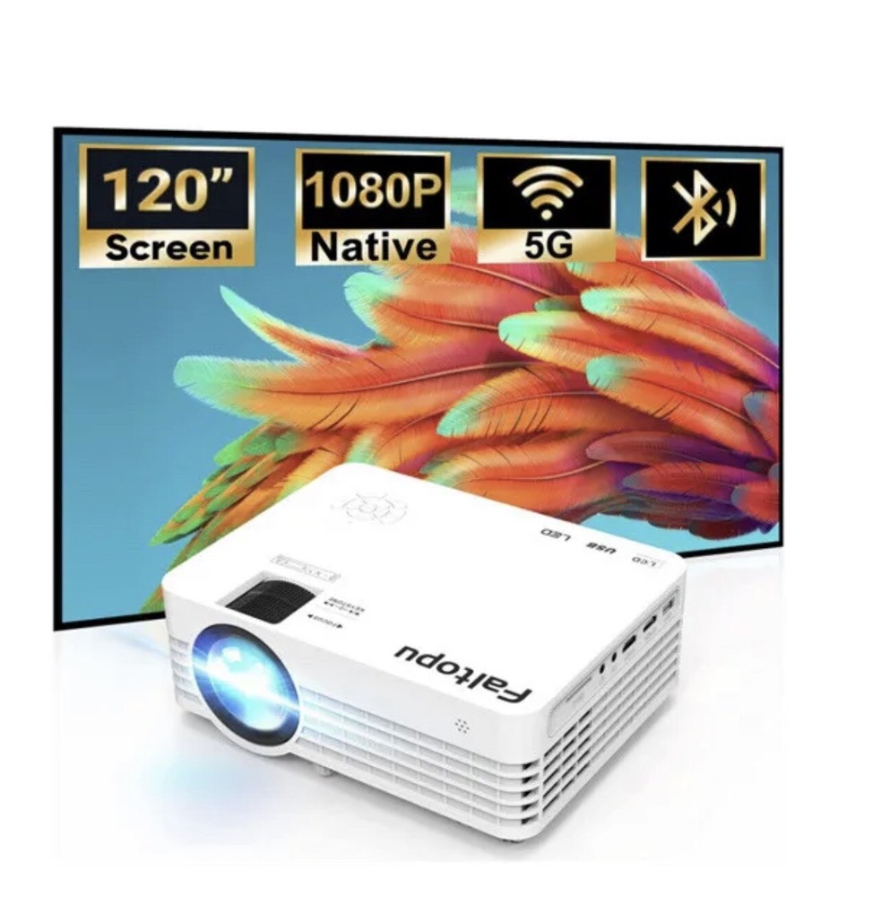 Wifi Projector LCD LED USB Bluetooth high definition With 120”  Screen Portable