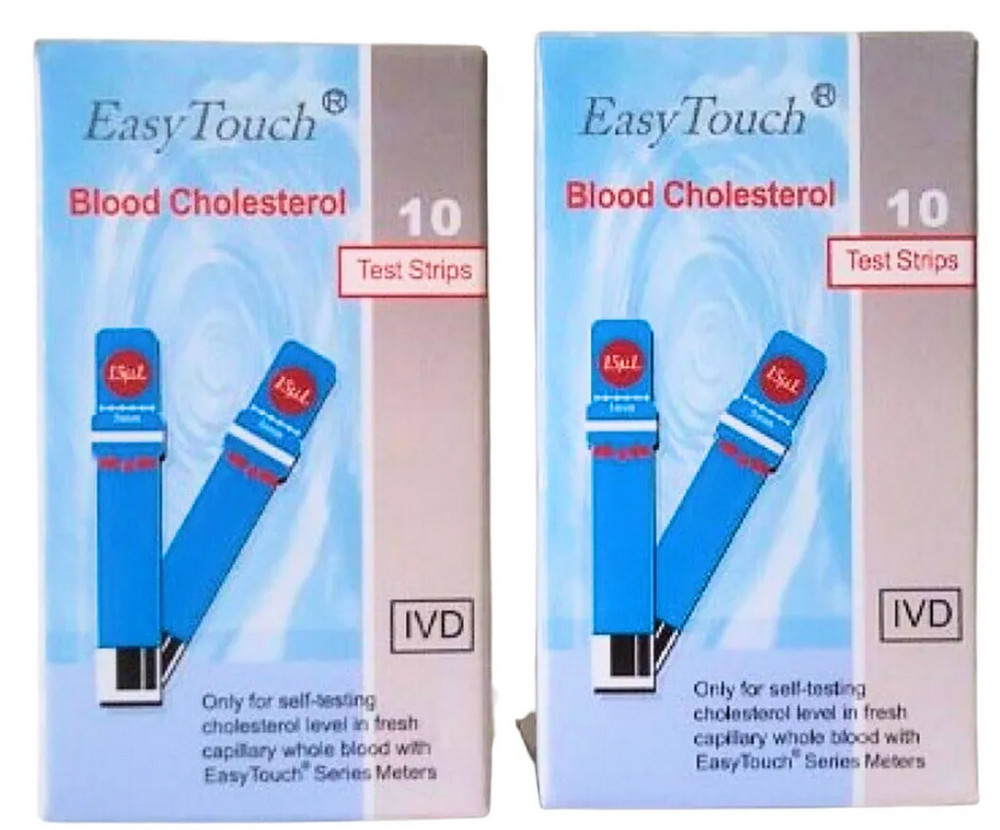 Original New Easy Touch Test Strips For Cholesterol Level Check - 10 Test Strips