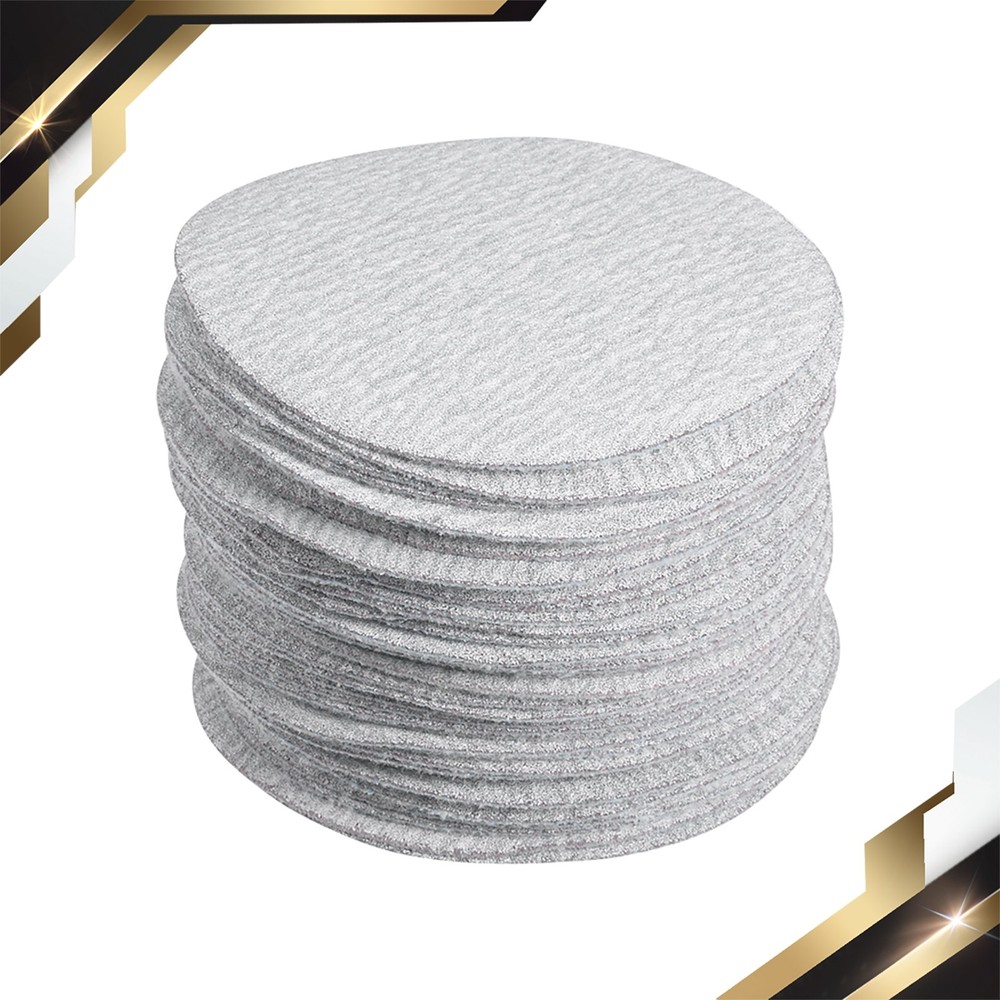 50pack 3" Aluminum Oxide White Dry Hook Loop Sanding Discs Sandpaper 180 Grit