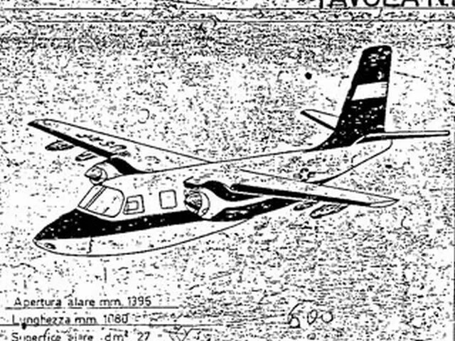 PDF File on USB RC Model Airplane Plans: Aero Commander Twin Control Line 55"