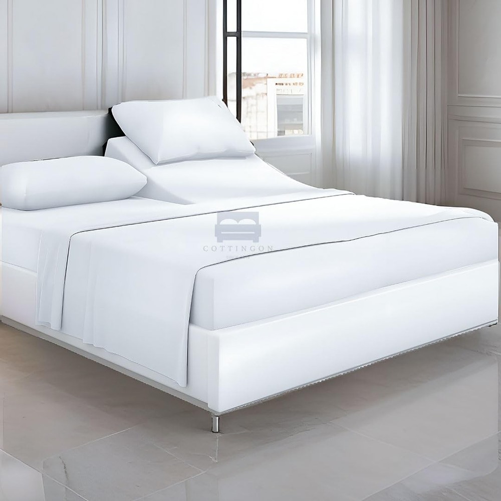 4 Piece Top Split King Sheets Set for Adjustable Beds, 100% Egyptian Cotton 2...