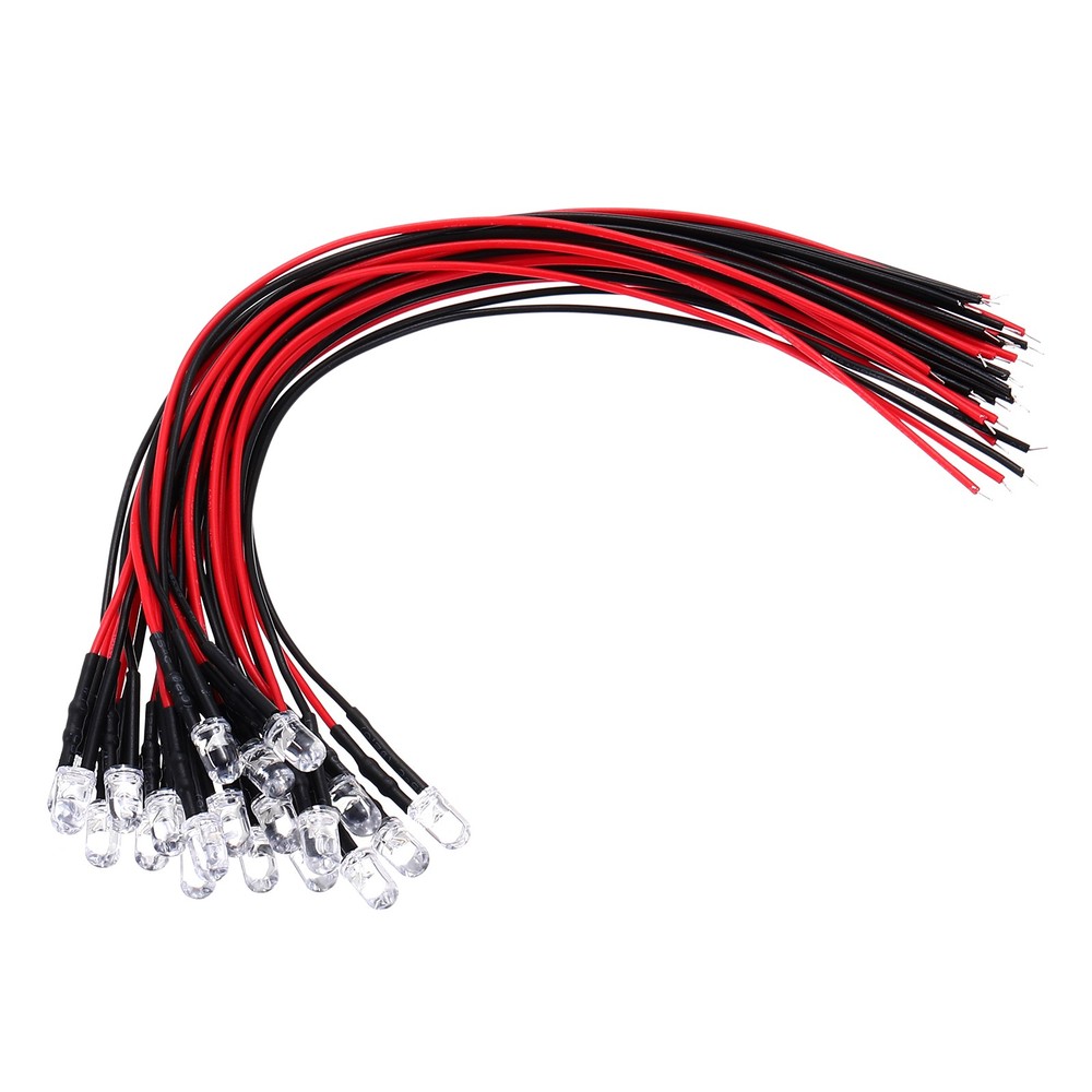 5mm LED Diode Light, 20 Pcs 3V DC, Pink Light