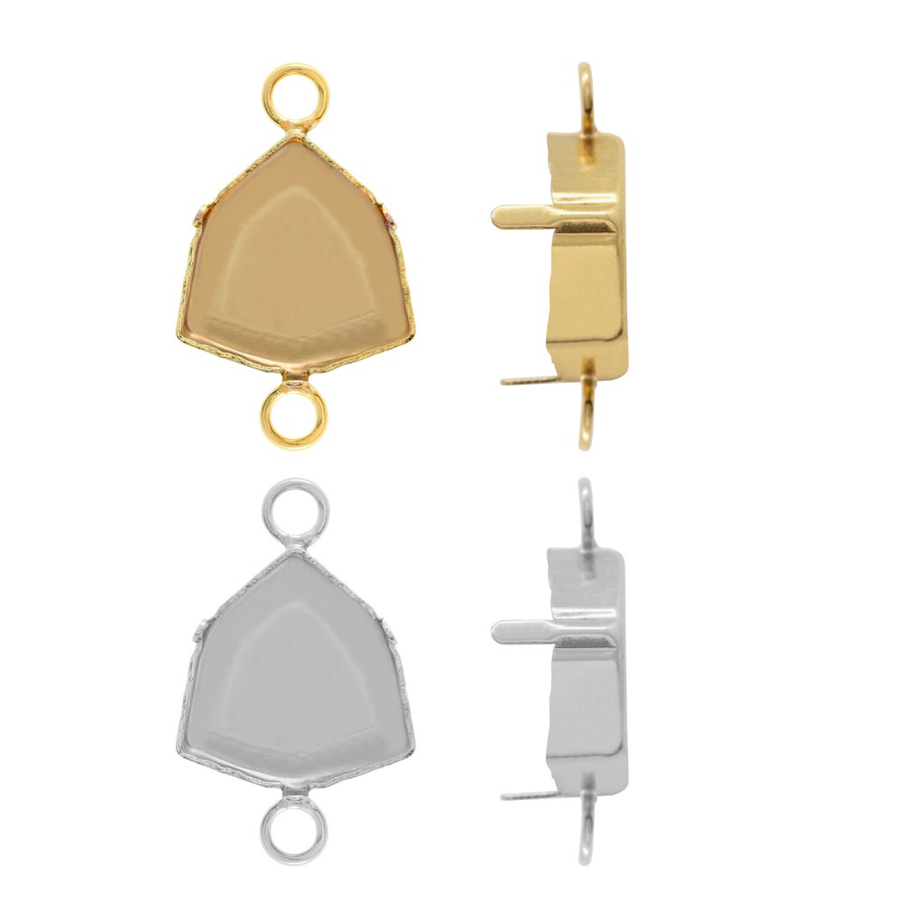 Brass Base/Connector for Embedding Trilliant Shape Crystals 12mm * Choose Color