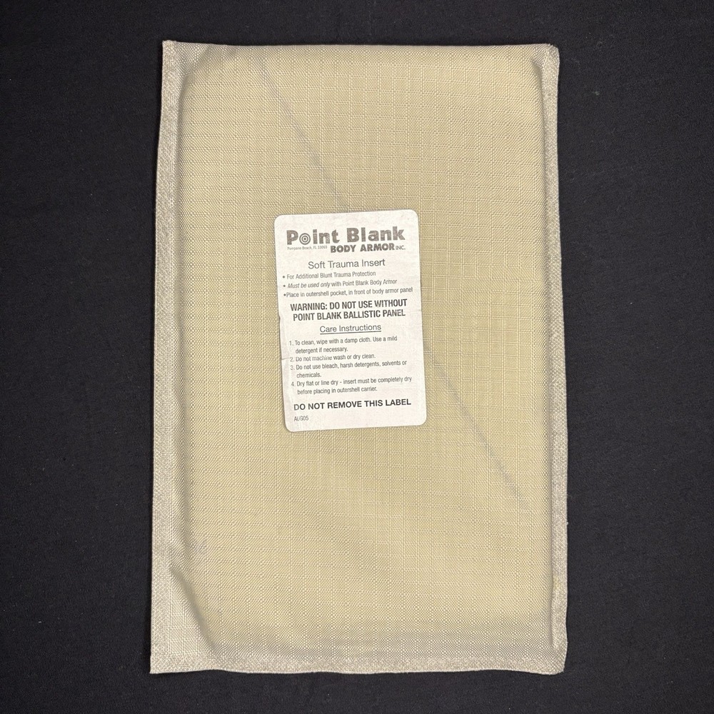 PB Trauma Plate Insert 5x8 Soft Impact Panel Body Armor