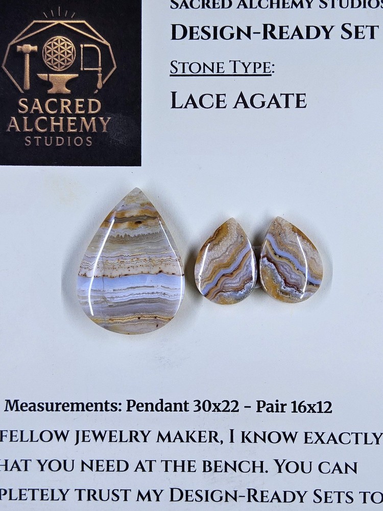 Tear Shape - Lace Agate - Design-Ready Set