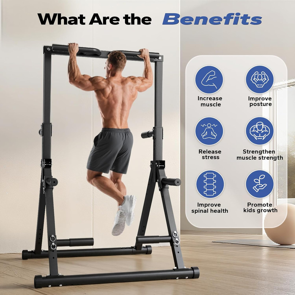 Foldable Pull up Bar Free Standing, Strength Training Pull-Up Bars Adjustable Pu