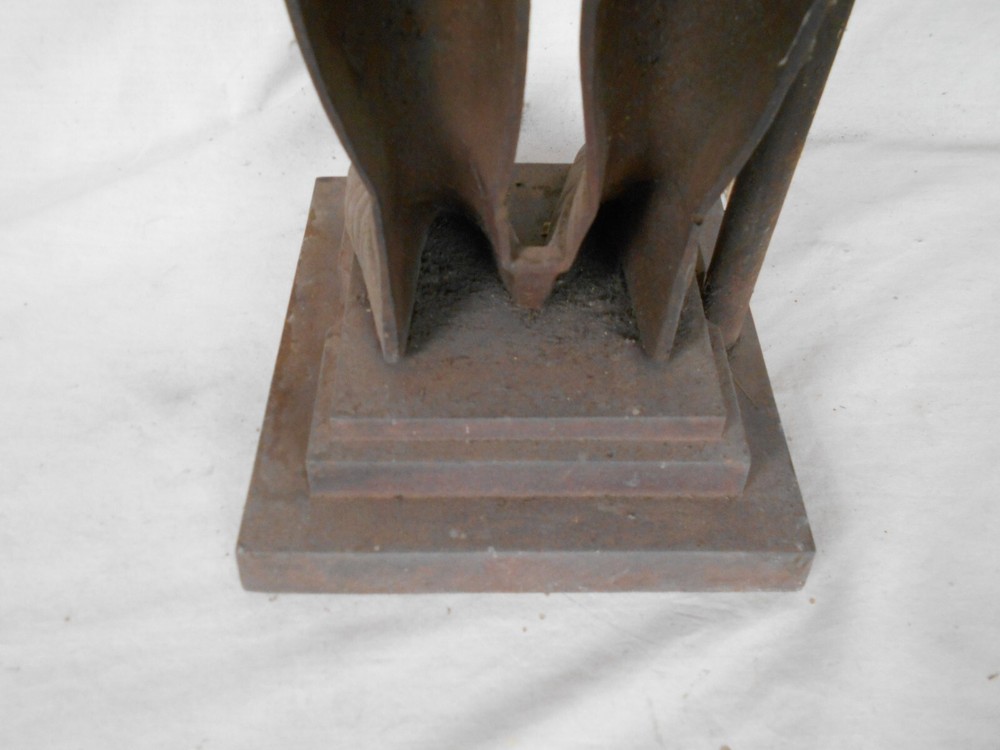 ANTIQUE 19th CENTURY CAST IRON KNIGHT FIREPLACE TOOL HOLDER