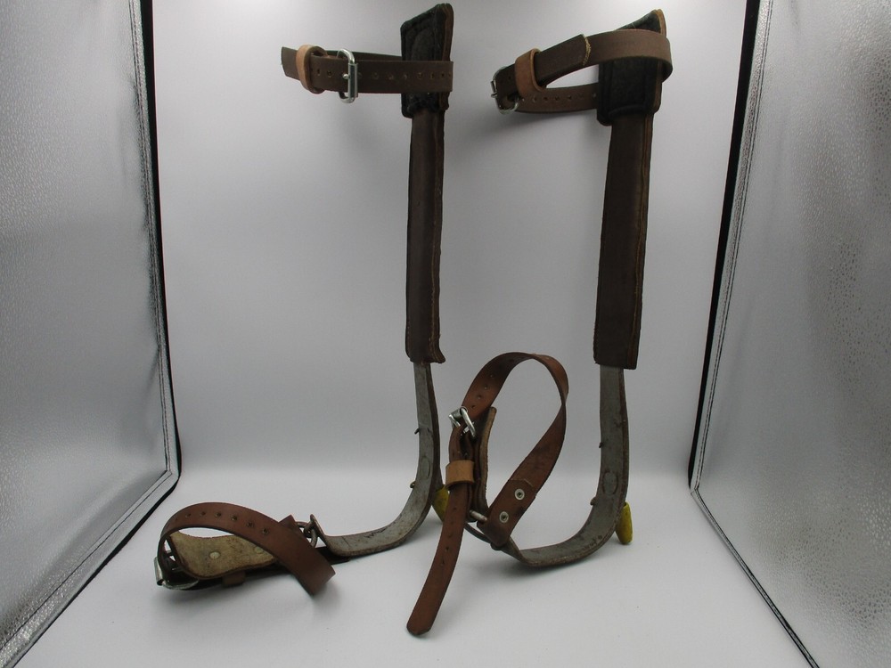 Vintage Bell System Buckingham Lineman's Pole Climbing Spikes
