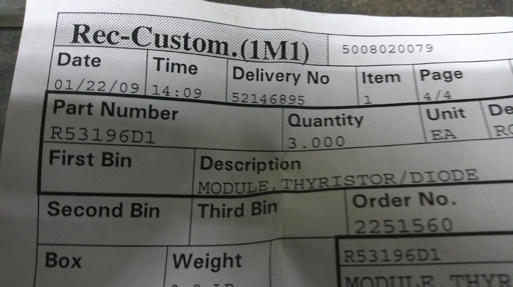 New P&H module, Thyristor/Diode R53196D1