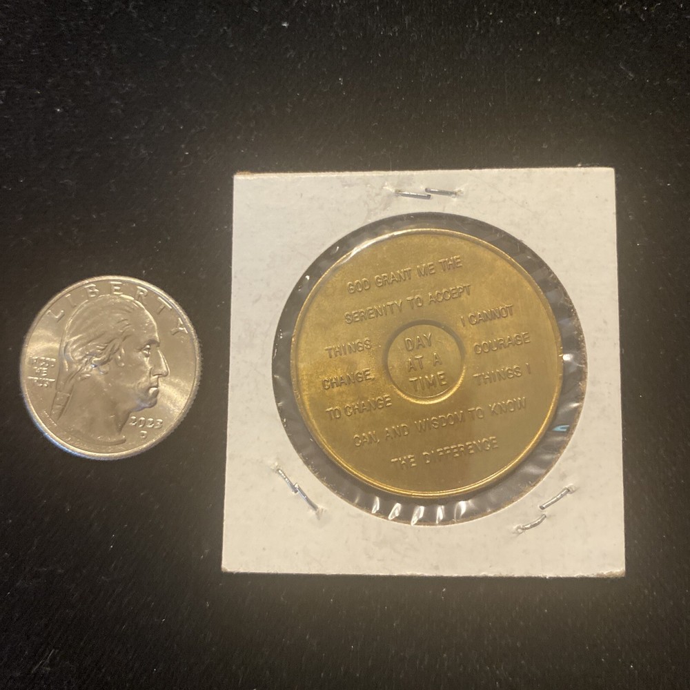 AA Token 2 year sobriety Alcoholics Anonymous token serenity prayer two years