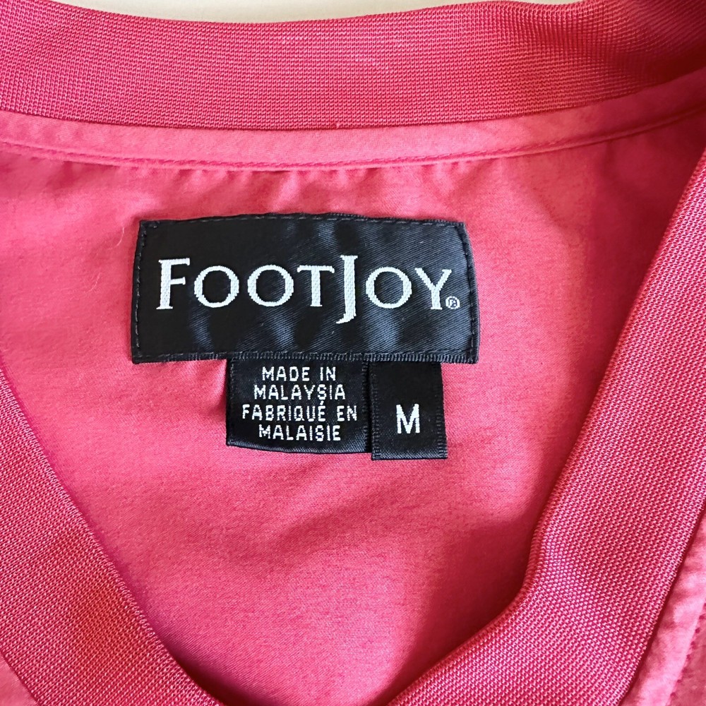 FootJoy Men’s Pullover Windbreaker Short Sleeves Size M Pockets Red