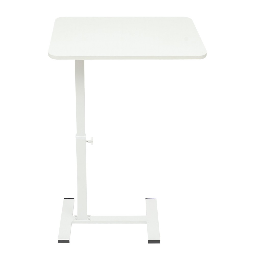 Mobile Rolling Laptop Table Home & Office Table Bedside Desk Adjustable White