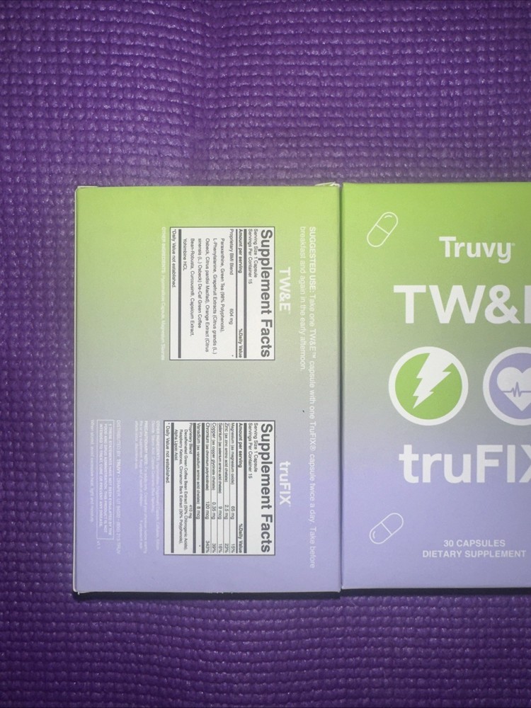NEW Truvy TW&E + TruFIX 30 Capsule 2 PACK NEW