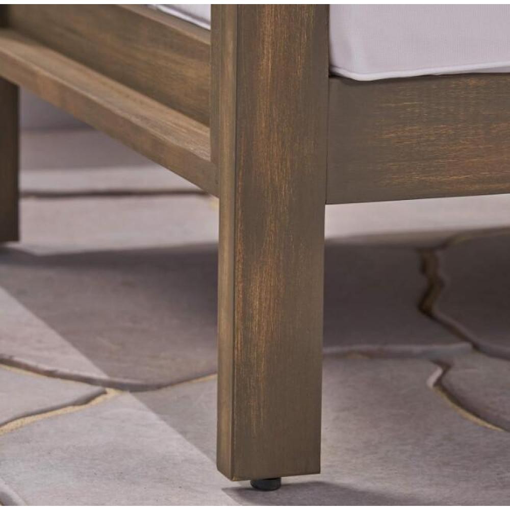 Modular Outdoor Loveseat w/ Coffee Table & Cross-Back Design