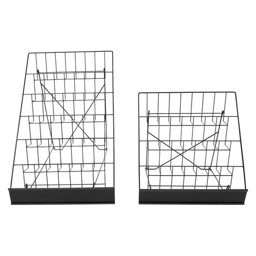 2 Set Wire Display Rack 4 And 6 Tiered Book Display Stand For Library Office
