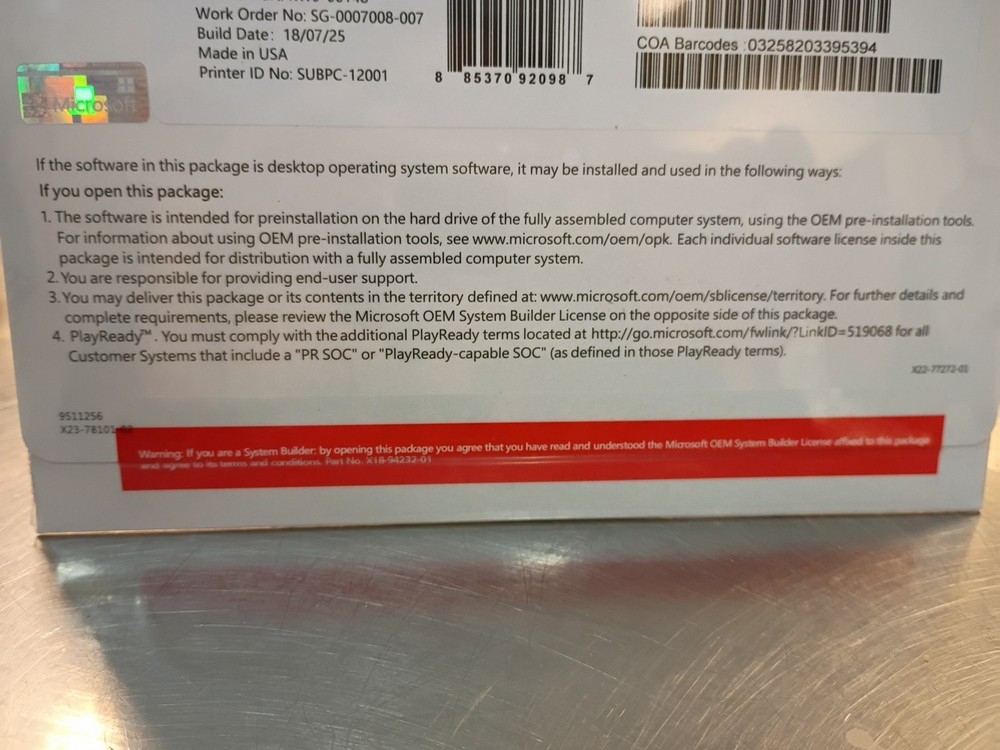 Microsoft Corporation Win Home 11 64bir Version 24H2