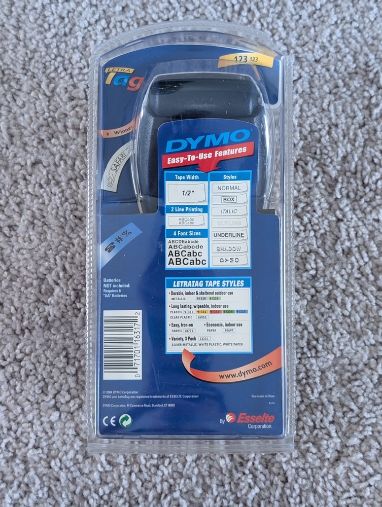 DYMO LetraTag Handheld 2004 Label Maker Printer Blue Sealed