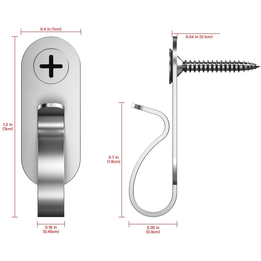 Outdoor String Light Hanger Hooks Stainless Steel 20 Pack