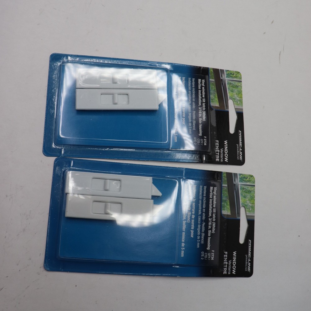 (2-Pk) Prime-Line Tilt Latch Spring-Loaded  White Plastic Construction Pair