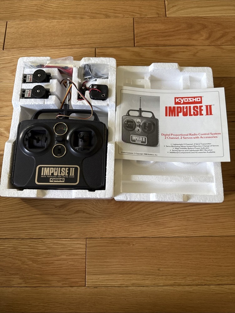 Kyosho Impulse II RC Transmitter w/ Box & Manual | Untested | 26.995 MHz