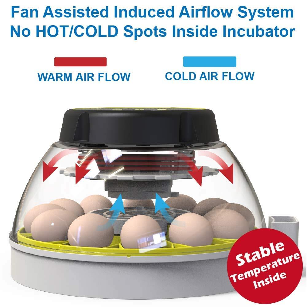 12 Egg Incubator With Humidity Display Egg Candler Automatic Egg Turner For Hatc