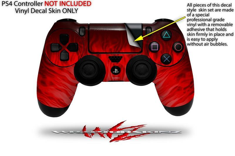 Skin for Playstation 4 Sony PS4 Controller Fire Red