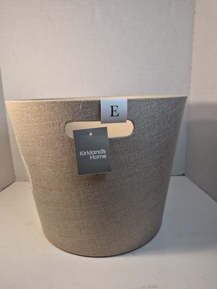 Stitched Monogram "E" Burlap Storage Bin B23