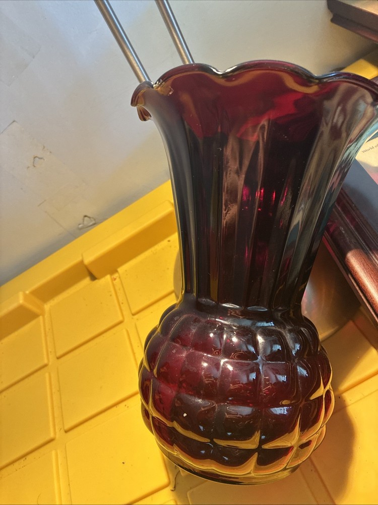 Pineapple Vase Cranberry Color