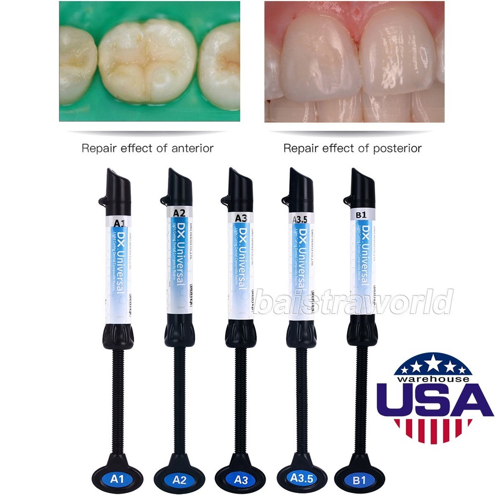 Dental Universal Composite Resin Curing Light Refill Syringe A1 A2 A3 A3.5 B1