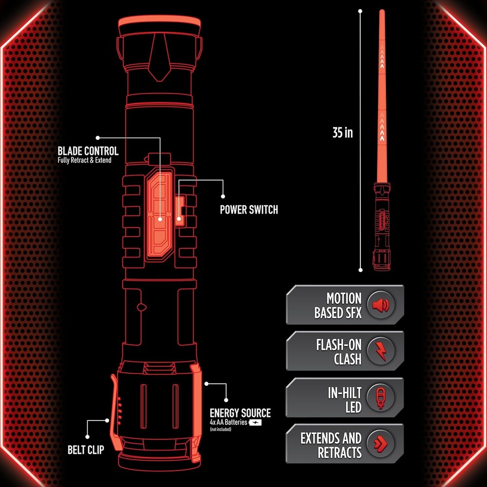 Power Saber Energy Blade Red | First Ever Automatic | Auto Extending &...