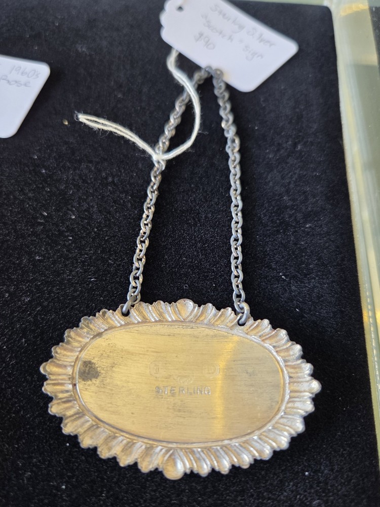 Vintage Sterling Silver Scotch Label