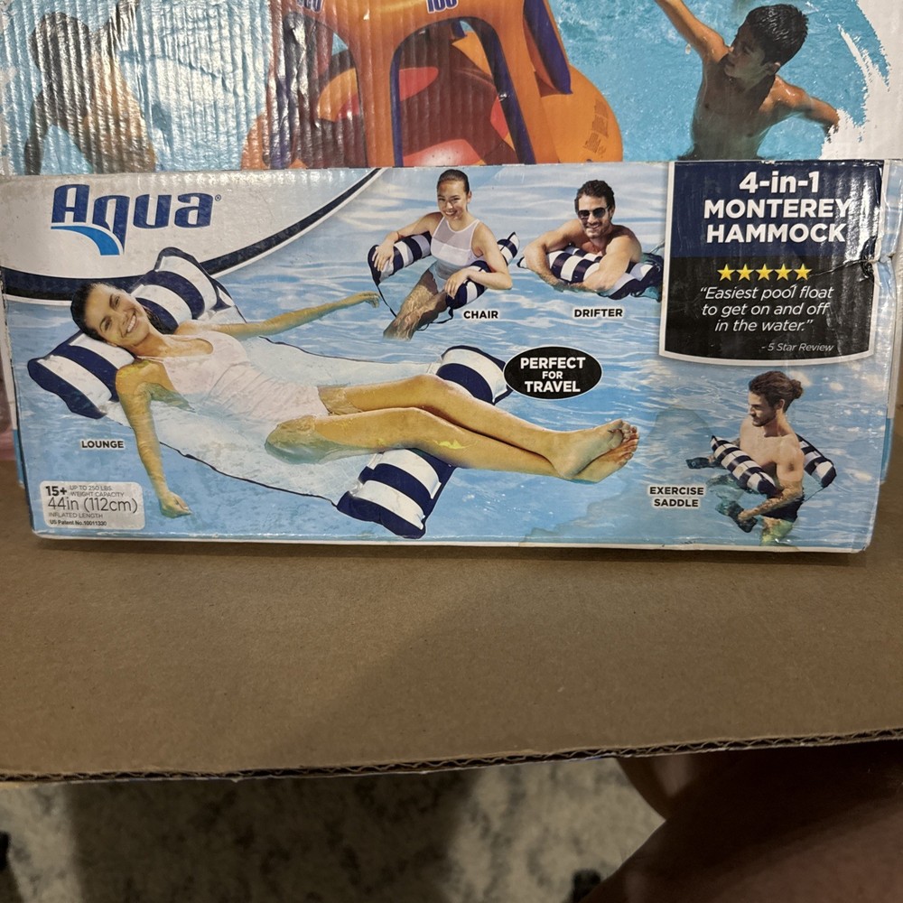 Aqua 4-in-1 Monterey Hammock Inflatable Pool Float Lounge chair