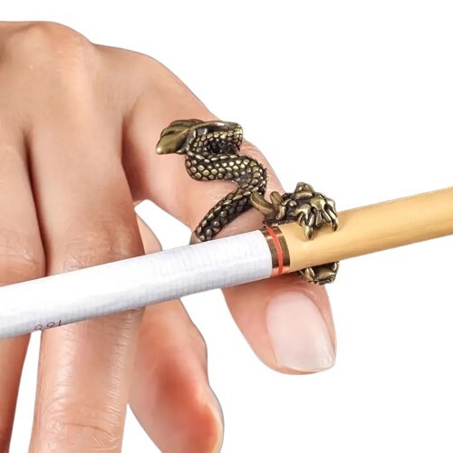 Vintage Dragon Cigarette Ring Holder - Unique Smoking Accessory