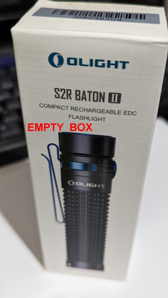 ORIGINAL BOX, INSTRUCTIONS, LANYARD, POUCH FOR OLIGHT FLASHLIGHT - S2R BATON II