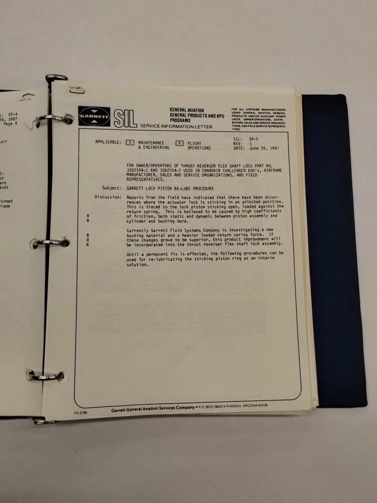 Garrett Service Information Letters 1987-90-Original