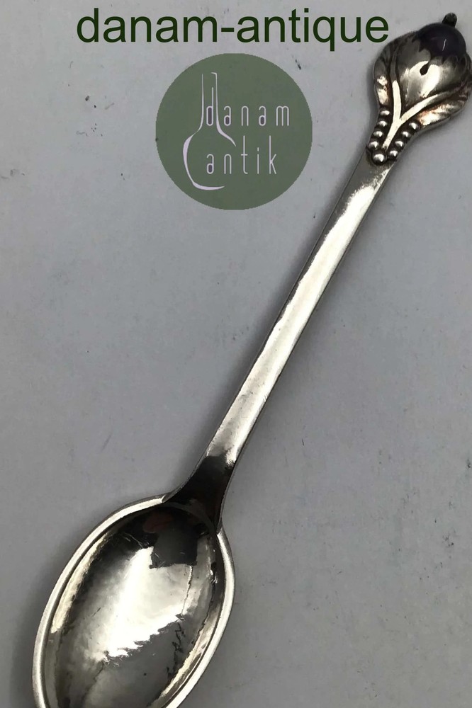 Evald Nielsen Silver No 3 Coffee spoon (Amethyst)