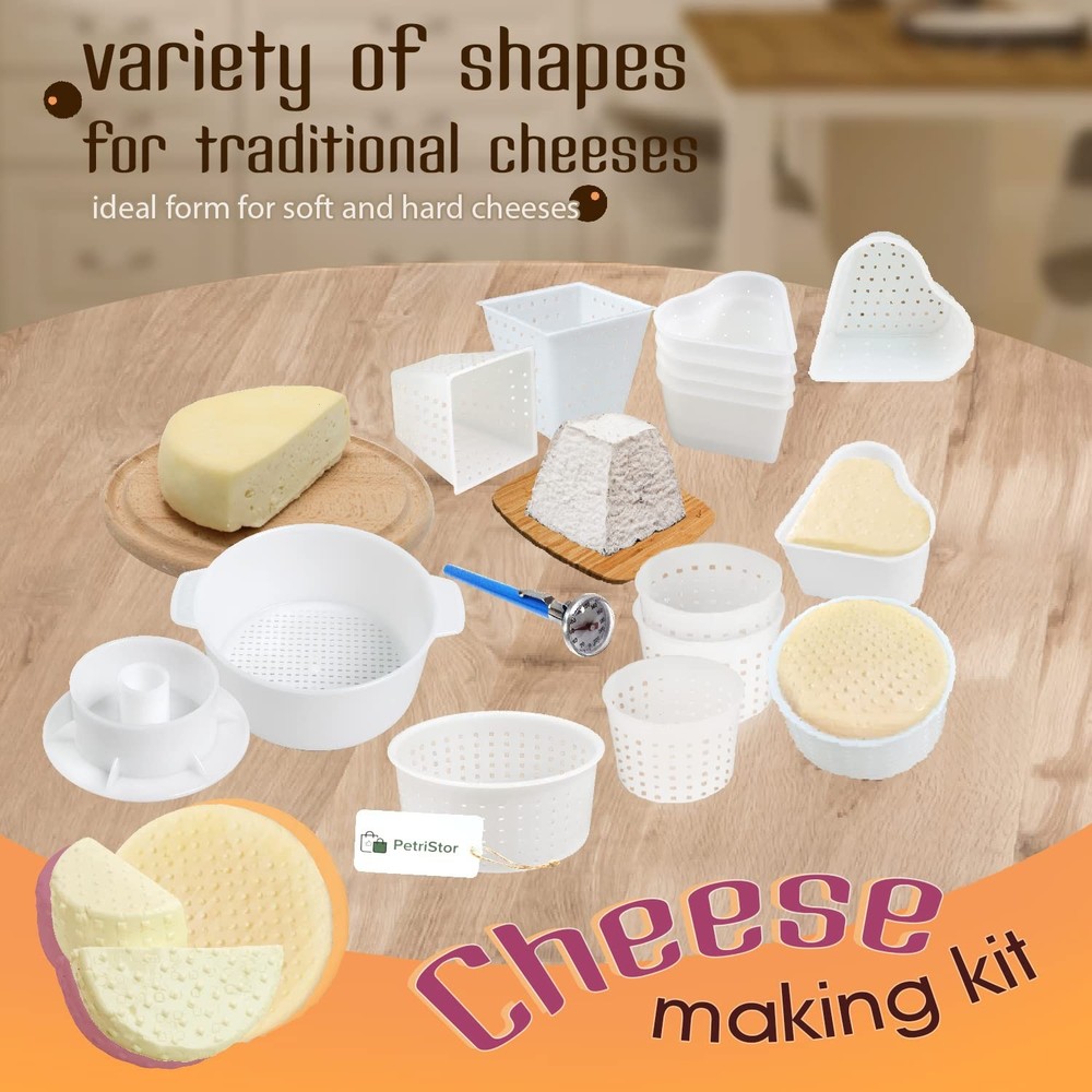 16 Pcs Cheese Making Kit For Beginners Soft Cheese Form Molds For Cheese Making