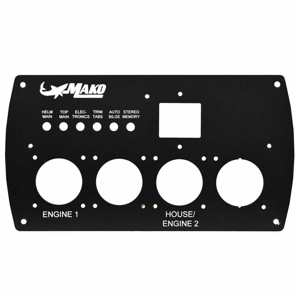 Mako Boat Blank Battery Switch Panel 324343 | Black Aluminum