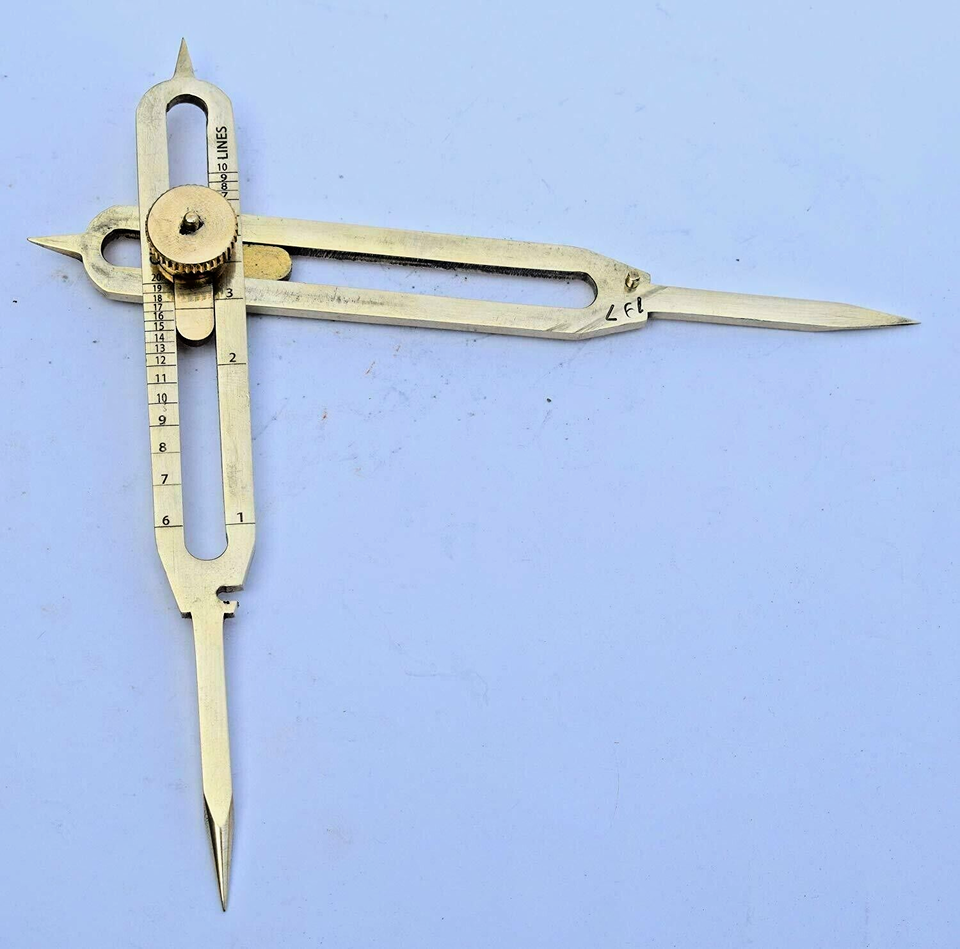 Solid Brass Divider Drafting Proportional Tool 6" Navigational Compass