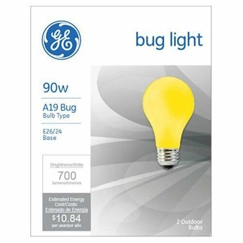 GE Lighting 61435 Yellow Bug Light Bulb, 90W, 2-Pack