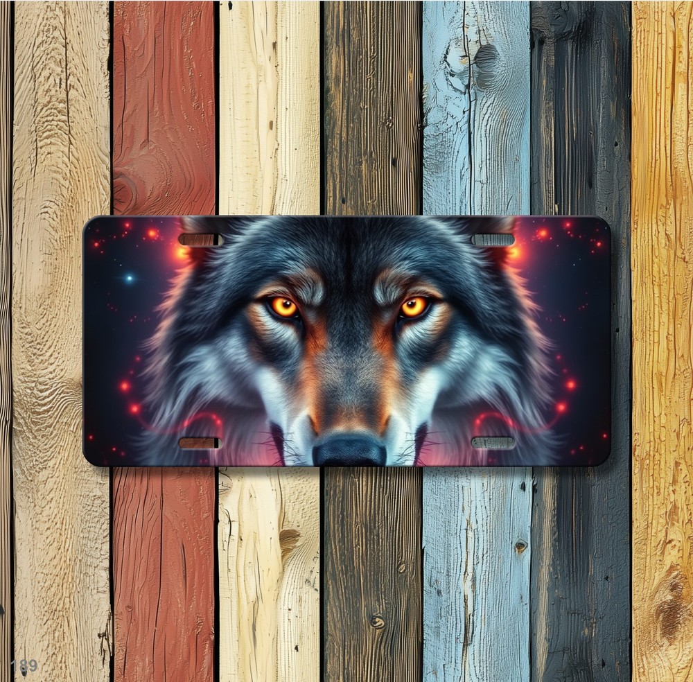 Hyperrealistic Wolf License Plate Personalized Vanity Plate Birthday Gift