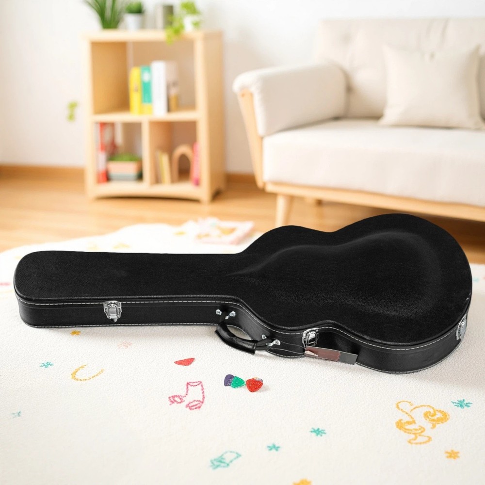 ES-335 Style Jazz Electric Guitar Hardshell Case - Lockable, Padded, Black